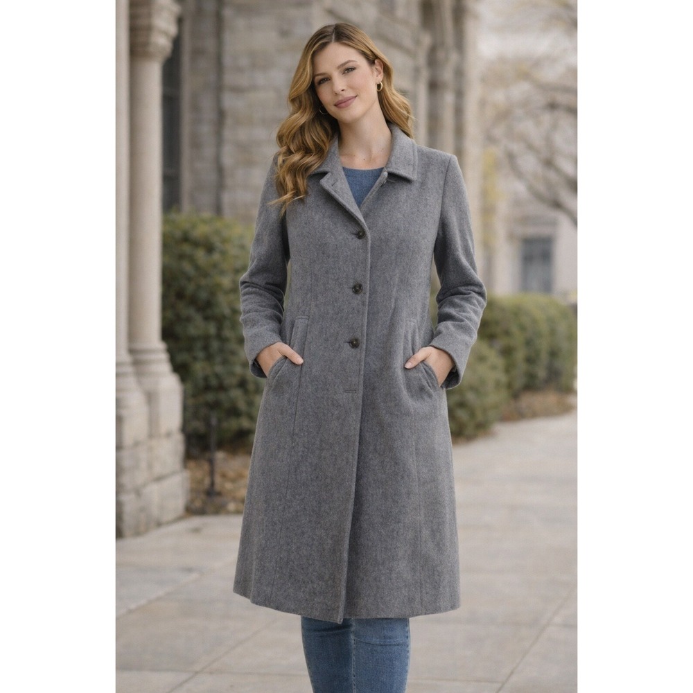 70's‎ VTG Pendleton Virgin Wool Longline Coat 6 Gray Outerwear Travel Classic